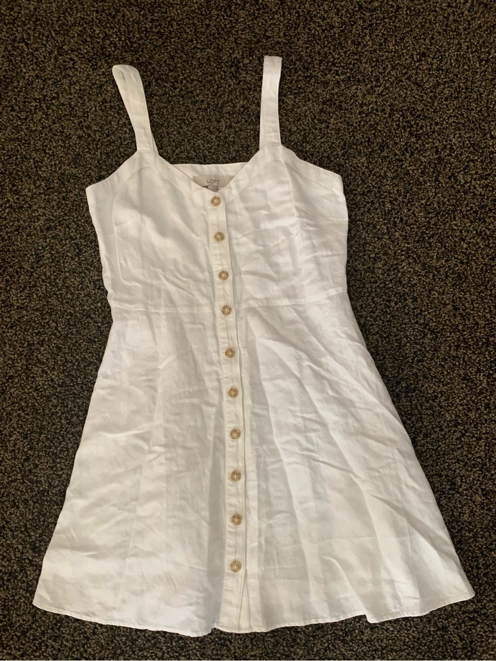 3 for $30 ⚡️ LOFT White Button-Front Sundress size 4 NWT - Picture 3 of 6